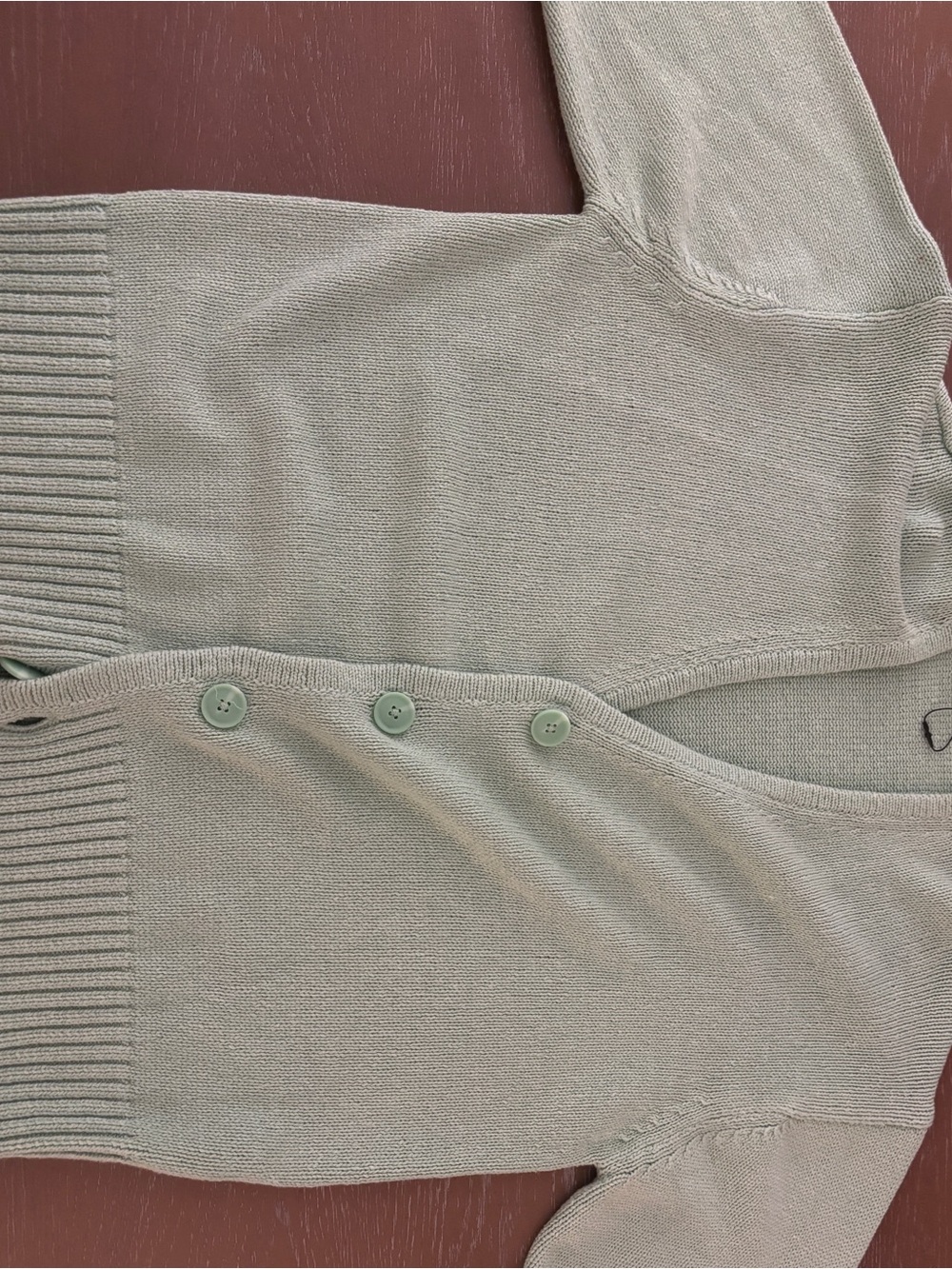 Zara Light Sage Green Button-Up V‑Neck Cardigan